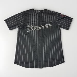 Diamond Supply Co Baseball Jersey Men’s Medium Black Pinstripe 98 Button Up
